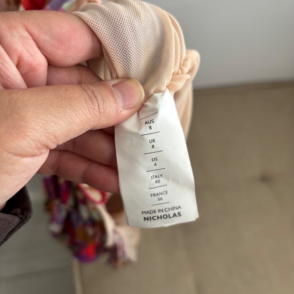 NWT Nicholas Maisie Midi Ruched Stretch Mesh Dress Pink - Size US 4 - Picture 4 of 8